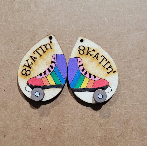 Roller Derby * Roller Skater * Skating * Custom Wood Earrings