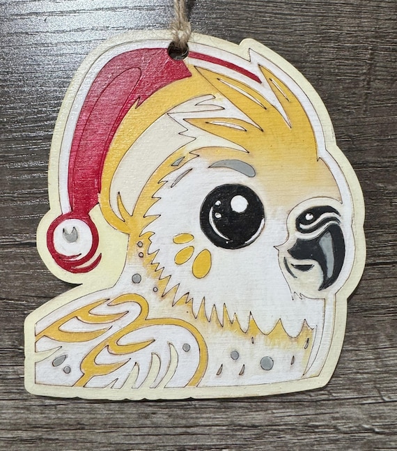 Watercolor Cockatoo * Yellow and White * Christmas Ornament * Bird