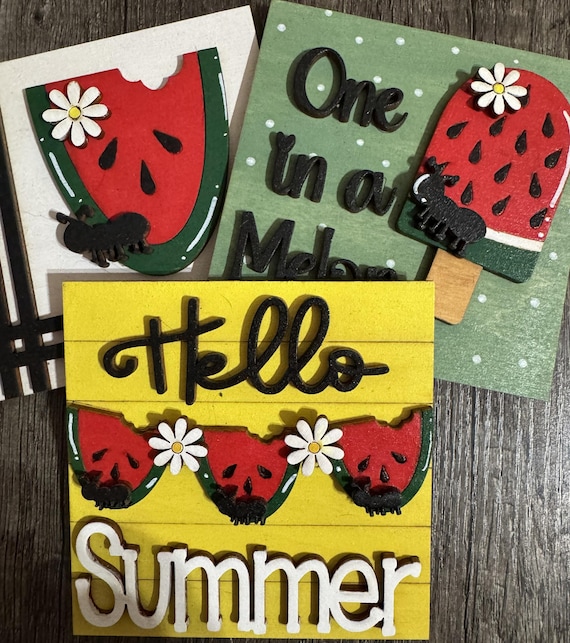 Watermelon Themed Interchangeable Tiles * One in a Melon & Hello Summer
