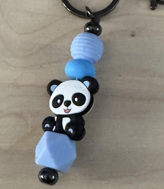 Panda Beaded Keychain