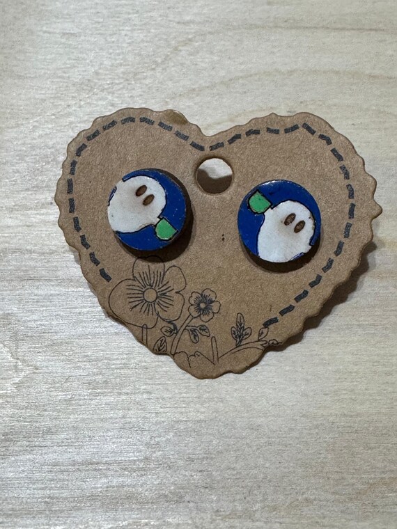 Ghost Holding Coffee Mug Stud Earrings