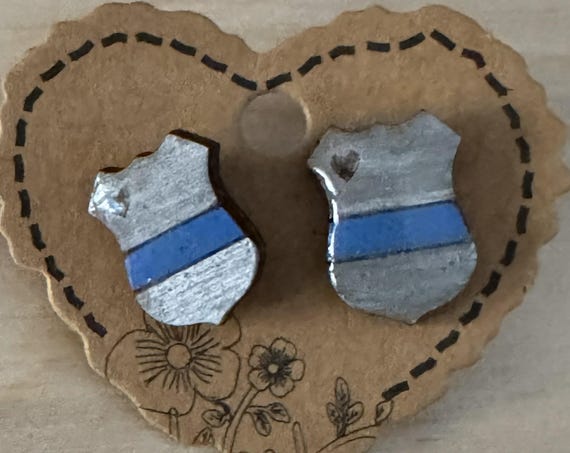 Police Badge Stud Earrings