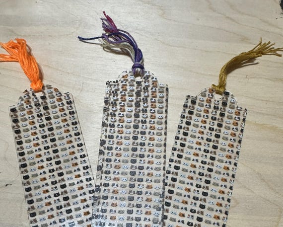Cat Face Bookmarks - Options Available