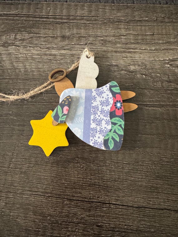 Christmas Angel Ornaments * Decoupage Wood Angels