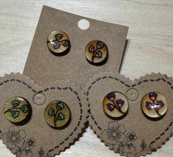 Ginkgo Gingo Inspired Stud Earrings * Flower Stud Earrings