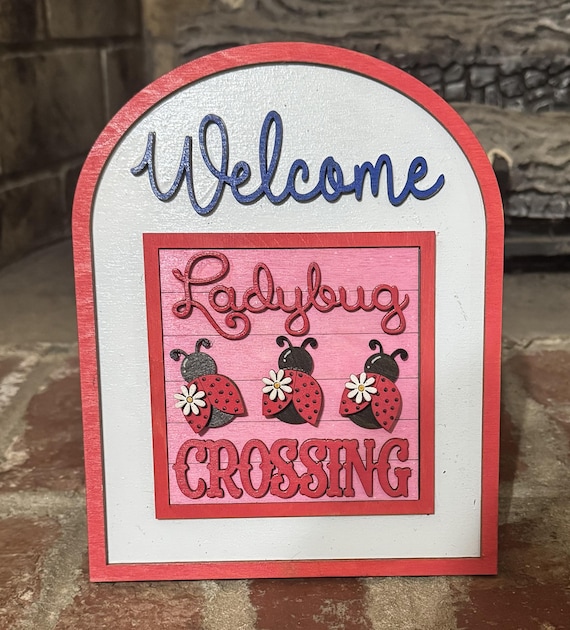 Welcome Frame Display • Interchangeable Tile Holder • Farmhouse Shelf and Entryway Home Decor