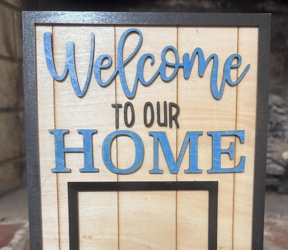 Welcome to Our Home Handmade Wood Frame for Tiles • Interchangeable Home Decor