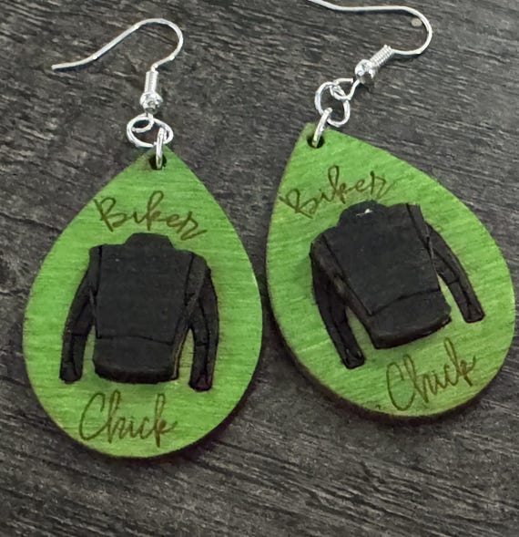 Biker Chick Earrings * Customizable