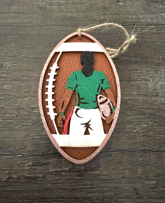 Customizable Flag Football Player Ornament * Male or Female  * Car Tag * Car Charm