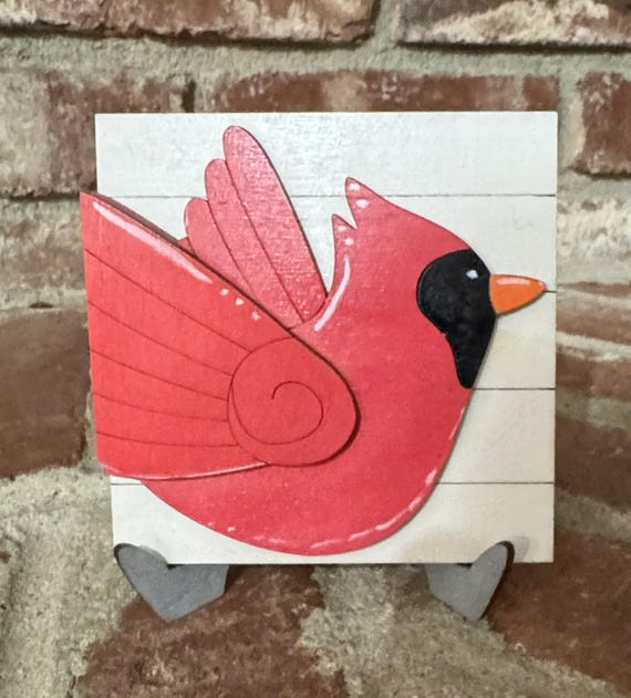 Cardinal Memorial Themed Hand Painted Interchangeable Tile Decor