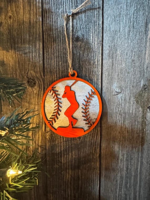 Baseball Shilouette Ornaments * Custom and In Stock Options Available