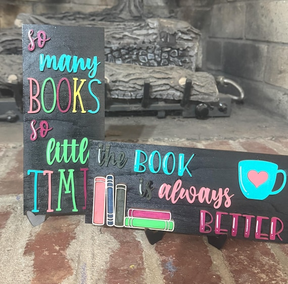 Hand Painted Wood Sign • Book Lover Reading Nook Decor