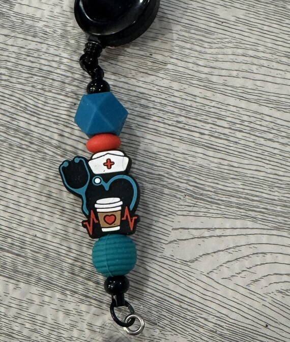 Nurse Beaded Name Badge Reel