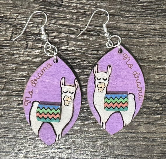 No Drama Llama Earrings • Handmade Teardrop Jewelry