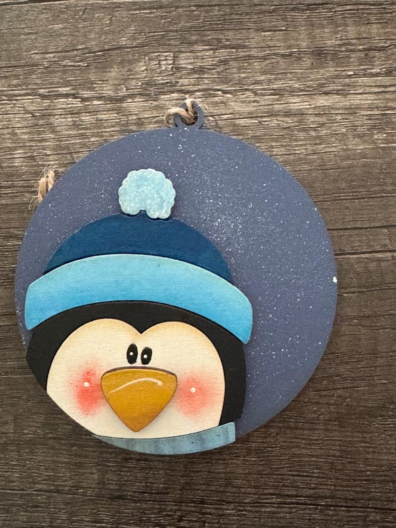 Penguin Face Ornament * Custom & In-Stock Options Available