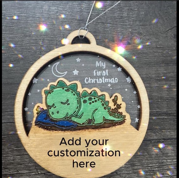 Dinosaur Themed Baby's First Christmas Ornament
