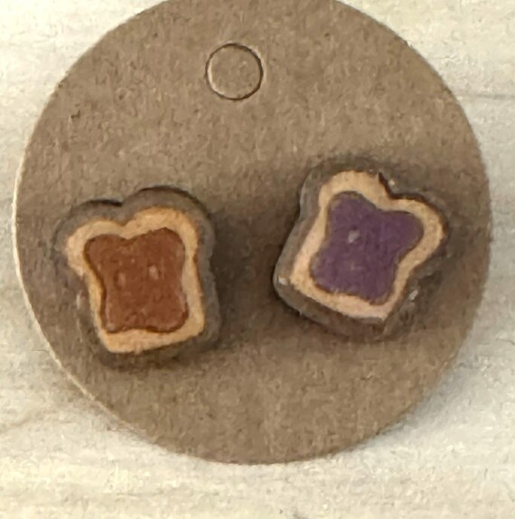 Peanut Butter and Jelly * PBJ * Stud Earrings