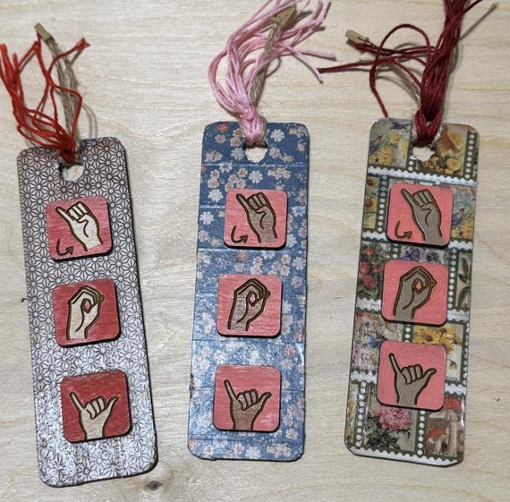 Joy * Letter Tile * ASL * American Sign Language * Bookmark Style Ornament