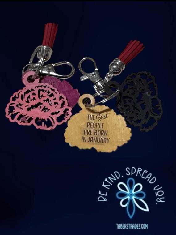 Birthday Month Flower Keychain