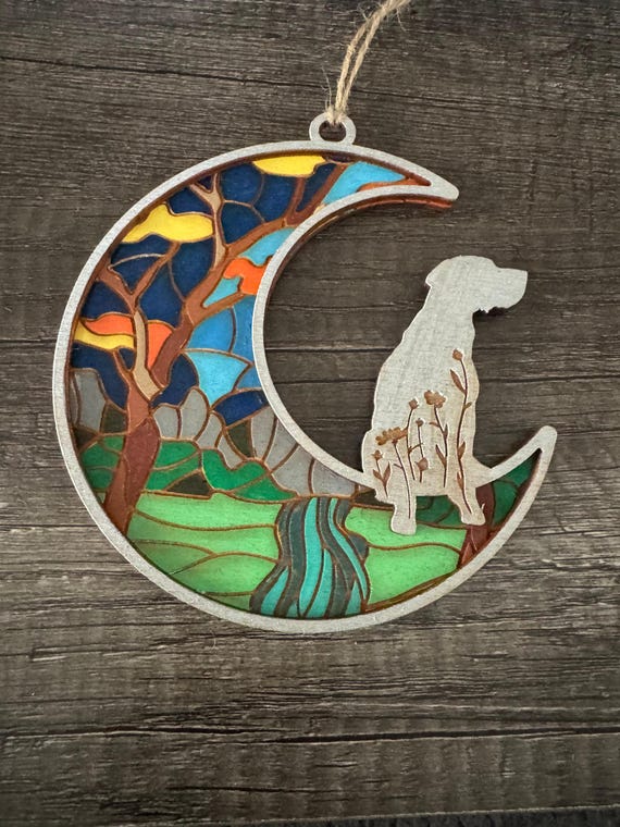 Dog Ornament * Stained Glass Style * Christmas Ornament * Dog Memorial Ornament
