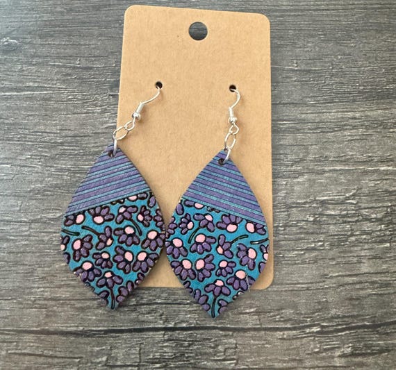 Stripes and Flowers * Floral * Earrings