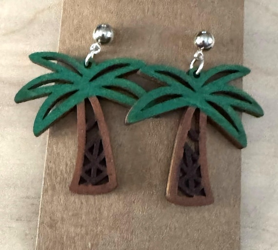 Palm Tree Cut Out Earrings