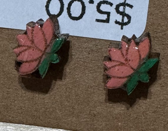 Lotus Flower Stud Earrings