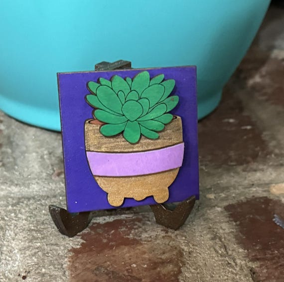 Hand‑Painted Plant Lover Mini Signs – Succulent Decor, Garden Shelf Art, Cute Plant Mom Gifts: Minis and Horizontal Versions