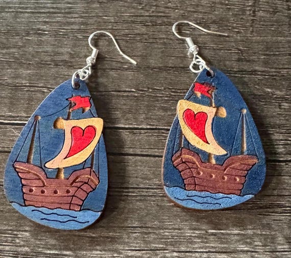 Pirate Ship Earrings * Customizations & Personalizations Available