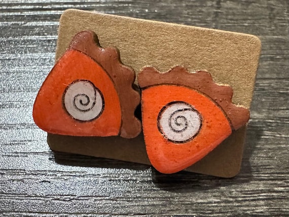 Slice of Pumpkin Pie Stud Earrings