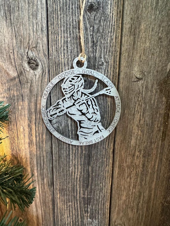 Lacrosse * LAX *- Cut Out Wood Ornament