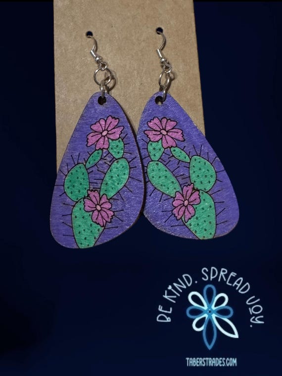 Cactus * Prickly Pear * Can't Touch This * Plant Earrings * Customization Available