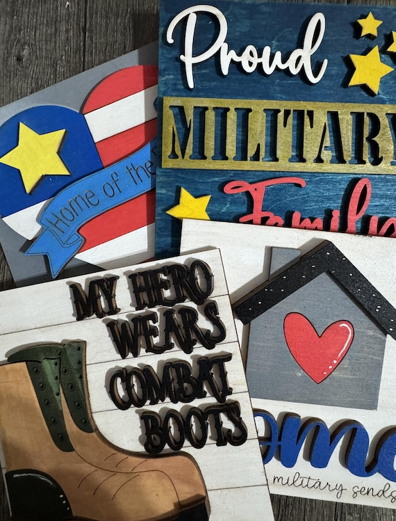 Military Family Interchangeable Tiles for Wood Frames - Several Options Available