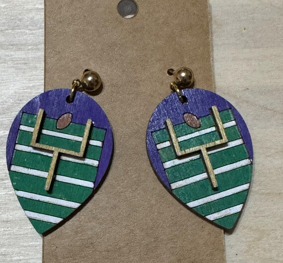 American Football Earrings: Touchdown Design, Football Mom Style