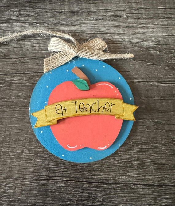 Variety of Teacher Themed Ornaments - In Stock and Custom Orders Available