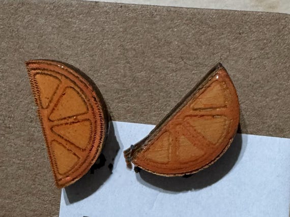 Orange Slice Stud Earrings