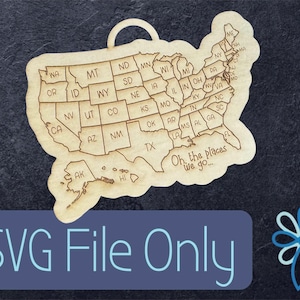 USA Travel Map Digital File - SVG File Only *Redesigned!