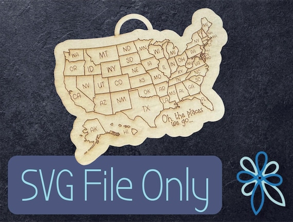 USA Travel Map Digital File - SVG File Only *Redesigned!