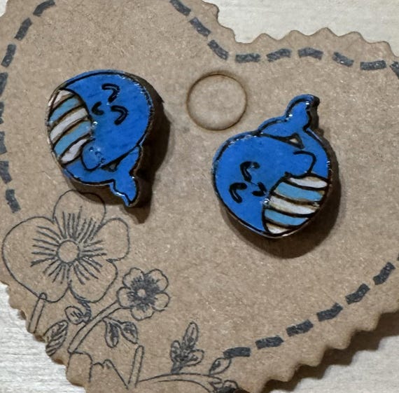 Whale and Whale Tail Stud Earrings * Options and Customizations Available
