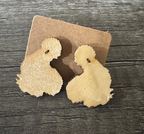 Silkie Chicken Stud Earrings