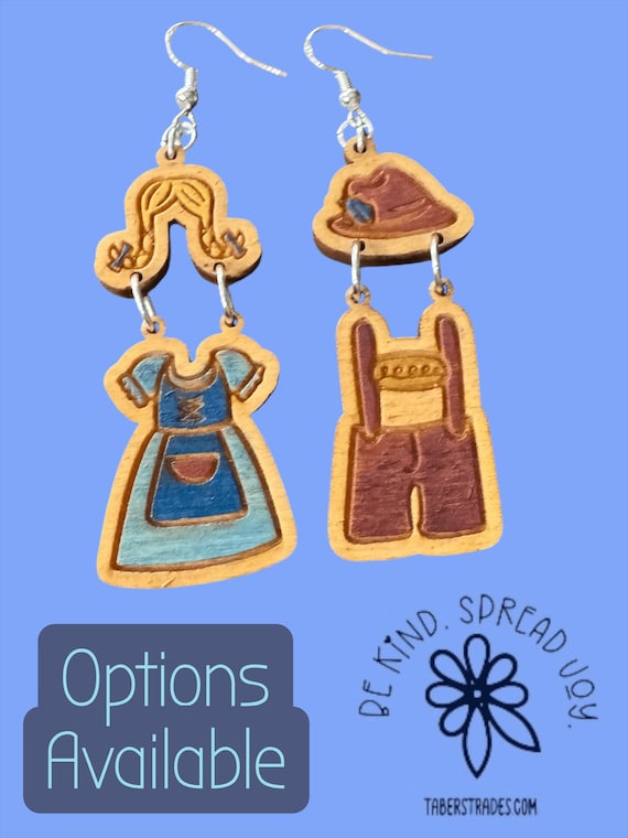 Oktoberfest * German Lederhosen, Dirndls * Two Piece Earrings
