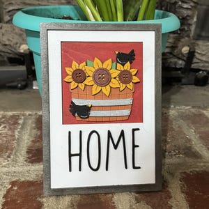 Home Frames with 1, 2, or 3 4.25" Square Openings Handmade Wood Frame for Interchangeable Tiles • Seasonal Tile Holder Gift for Home