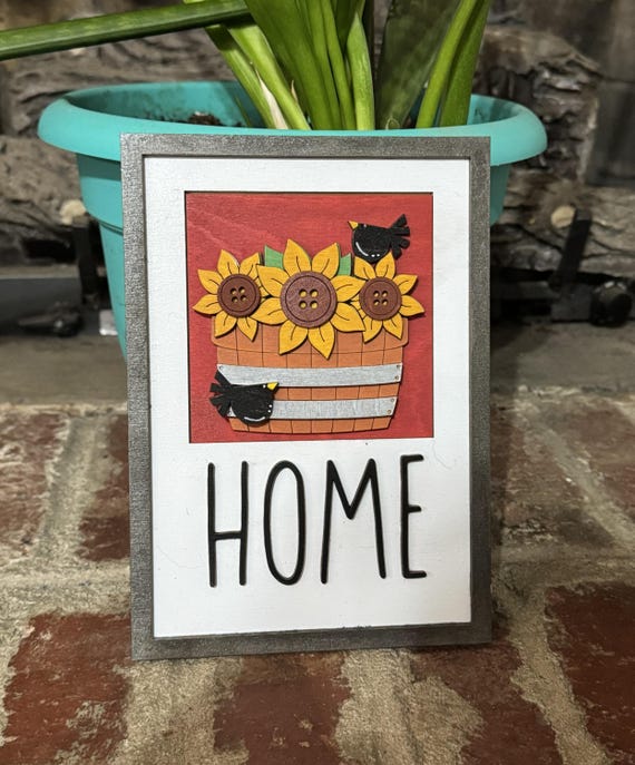 Home Frames with 1, 2, or 3 4.25" Square Openings Handmade Wood Frame for Interchangeable Tiles • Seasonal Tile Holder Gift for Home