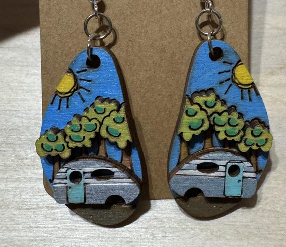 Camper RV Earrings * Customization Available