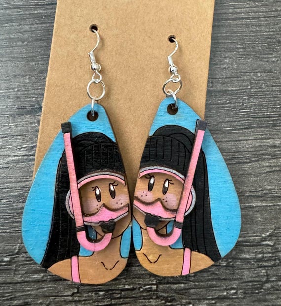 Scuba Girl Earrings Earrings * Customizations & Personalizations Available