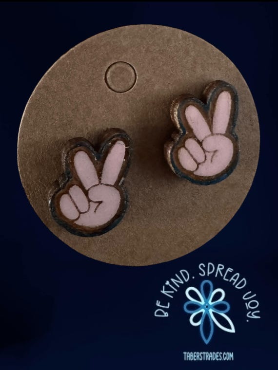 Peace Sign Stud Earrings * Many Options Available