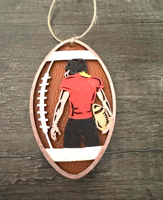 Customizable American Football Player Ornament * Female  * Car Tag * Car Charm