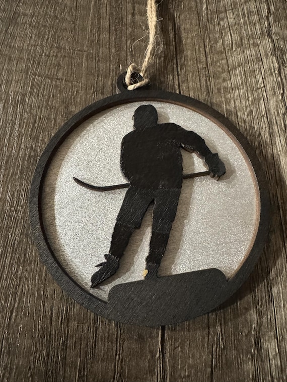 Ice Hockey Player * Silhouette Custom Ornaments * Custom & In-Stock Options Available