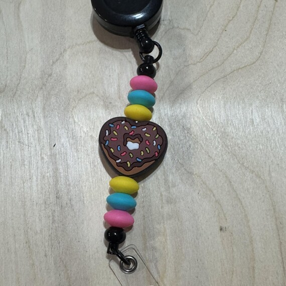 Donut Beaded Name Badge Reel