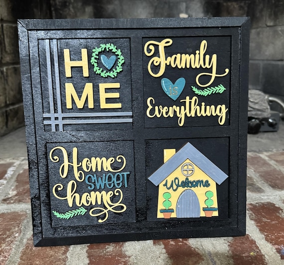 Handmade Home Decor Signs • Layered Wood Plaques • Cozy Farmhouse Style Welcome Art